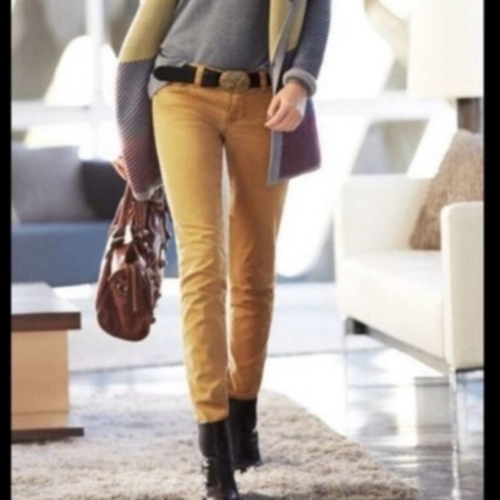 CAbi Skinny Jeans Golden Mustard Color - Size 2